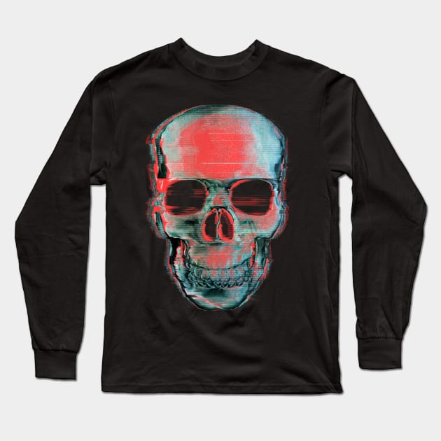 Digital Skull Long Sleeve T-Shirt by Drop23